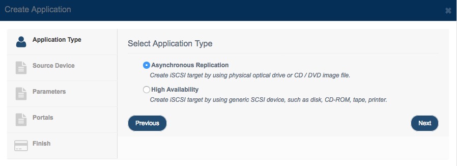 create iscsi
                replication