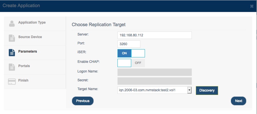 create iscsi
                replication