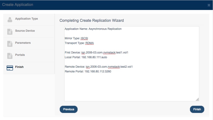 create iscsi
                replication